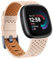 Wanme Armband für Fitbit Versa 4 Armband/Fitbit Sense 2 Armband für Damen Herren, Weich Leder Armbänder, Wasserdichtes Sport Ersatzarmband für Fitbit Versa 4 / Sense 2 Uhrenarmband, Groß Rosa