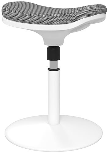 HOMCOM Sgabello Ergonomico ad Altezza Regolabile con Inclinazione a 5°, Sgabello Moderno in Poliestere, Schiuma e PP, 41.5x41.5x51.5-71.5 cm, Grigio