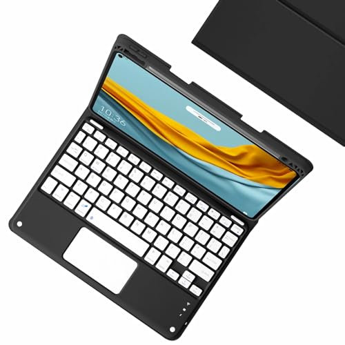 GUPENAA Custodia con Tastiera per Huawei MatePad PRO 12.6 con Touchpad, Portamatite Incorporato, Tastiera Bluetooth Wireless Rimovibile Magnetica con Mouse,Nero