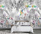 MIWEI Wallpaper Papier Peint Panoramique Perroquet De La Forêt Tropicale Noir Et Blanc Papier Peint Nature Intissé Murale Chambre Salon -F029-430cmX300cm