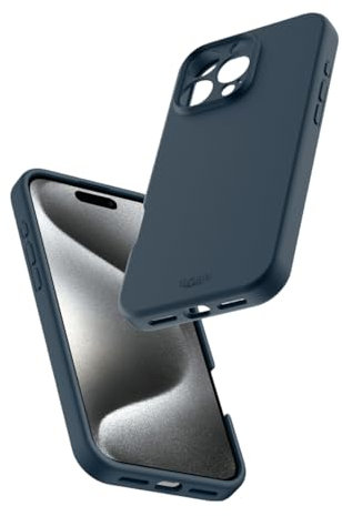 Avana Creation - Velvet Navy case for iPhone 16 Pro, Silky Soft Phone Case, Compatible with MagSafe & 100% Recycled Materials