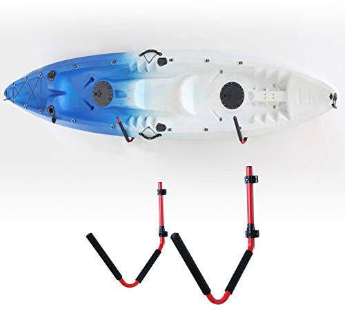100 LBS Surfboard Wall Mount, Indoor Outdoor Storage Wall Hanging Hooks Dock or Wall Mount Hangers Cradle Set for Canoe, Paddle Board, Surfboard, Snowboard