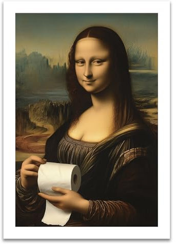 ARTFAVES® Poster - Mona Lisa Klopapier | Wanddeko Wandbild Kunst Modern Witzig | ohne Rahmen | 21 x 30 cm