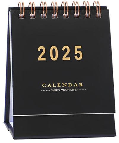 NOPKESV 1 Stück Mini-Tischkalender 2025.01-2026.06,Kleiner Stehkalender mit Aufklebern,Mini Desk Calendar für Home Office School