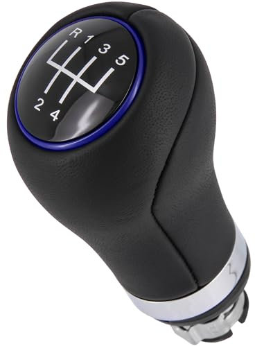Recambo Schaltknauf 5 Gang passend für Seat Ibiza, 6K 6L 6J, 1993-2015, Plug & Play, Auto Schalthebel, schwarz - blau