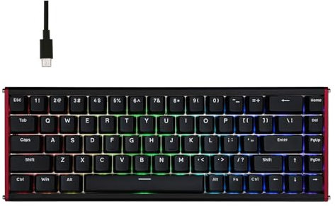MechLands AJAZZ ALUX68 HE - Tastiera Rapid Trigger Gaming in alluminio, con interruttore magnetico, effetto hall cablato con velocità di polling 8K, latenza 0,125 ms, RGB (nero, ALUX68 Plus)