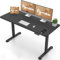 Flamaker Höhenverstellbarer Schreibtisch Ganze Tischplatte 160 x 60 cm Schreibtisch Höhenverstellbar Elektrisch mit Memory-Steuerung un Sitzende Erinnerung und USB-Aufladung (Schwarz)
