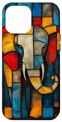 Stained Glass Elephant Wildlife Animal Art Case for iPhone 12 Pro Max
