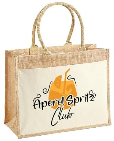 LIEBTASTISCH - Aperol Club - Jutetasche - Jute-Tasche - Geschenkset - Geschenktasche - perfektes Accessoire - Shopper - für den Sommer