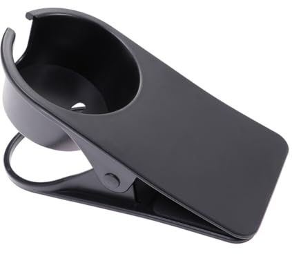 ELAYARD Porta Bicchiere Clip da Scrivania in Abs Nero Supporto Compatto per Tazza Bottiglia e Accessori Clip Forte per Cavo USB per Casa e Ufficio