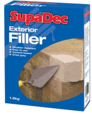 SupaDec Exterior Powder Filler – 1.5kg | Cement-Based Weather-Resistant Filler for Cracks and Holes | Grey Finish | Easy to Use Gap Filler Powder for Walls – Concrete & Masonry
