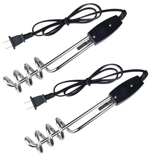 2 Pack 1000W Immersion Water Heater, 110V 10 Inch Submersible Heating Coil