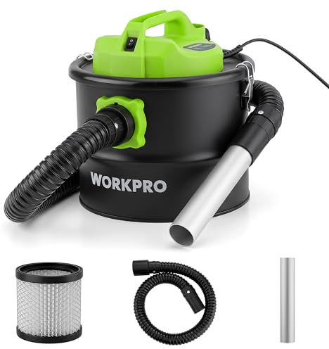 WORKPRO Aspiracenere 700W 10L 16kPa Serbatoio Metallo Filtro F9 Soffiante | Funzione 2-In-1 Aspirazione E Soffiante, Tubo Metallico Resistente Al Calore, Per Camino Grill Forno Pulizia