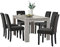 [en.casa] Esstisch in edlem Eichen-Design mit 6 Esszimmerstühlen in dunkelgrau - 140x90cm