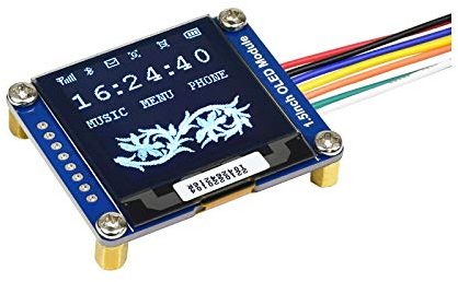 Waveshare 1.5inch OLED Display Module 128x128 Pixels 16-bit Grey Level with Embedded Controller Communicating Via SPI Or I2C Interface