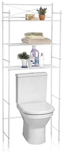 IDIMEX Etagère de Salle de Bain MARSA Meuble de Rangement au-Dessus des Toilettes WC ou Lave-Linge avec 3 tablettes, en métal laqué Blanc