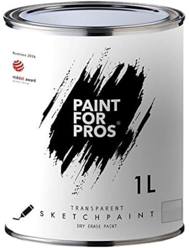 MagPaint Sketch Paint Pro 1L | Professional Transparent Whiteboard Paint for Walls - Create Clear Writing Surfaces, Easy Application, Durable Finish