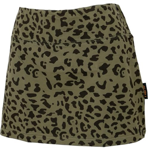 GURU SHOP Minirock aus Bio-Baumwolle, Hüftschmeichler, Organic Yoga Rock - Olive, Damen, Size:L/XL