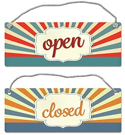 open oder closed Wendeschild mit Kordel