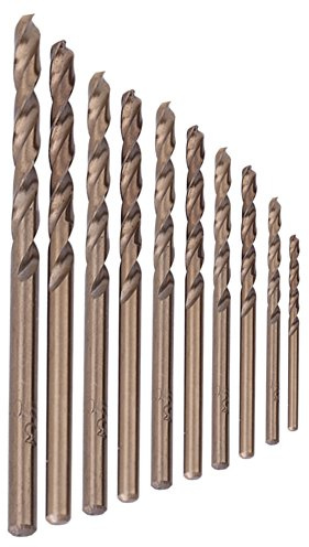 Ausla 10 tlg HSS Spiralbohrer Set, M35, 2 mm | HSS CO Bohrer für Metall, M35 , für Edelstahl, Gusseisen & Blech, 2 mm