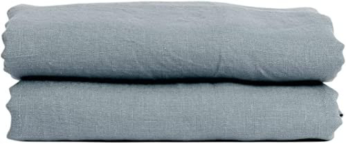 My Linen Home Bettlaken aus 100% Stonewashed Leinen Grau Blau, 230x270cm I Hypoallergen, Temperaturregulierend, Atmungsaktiv I Sanft, weich selbst zur empfindlichsten Haut I Für alle Jahreszeiten