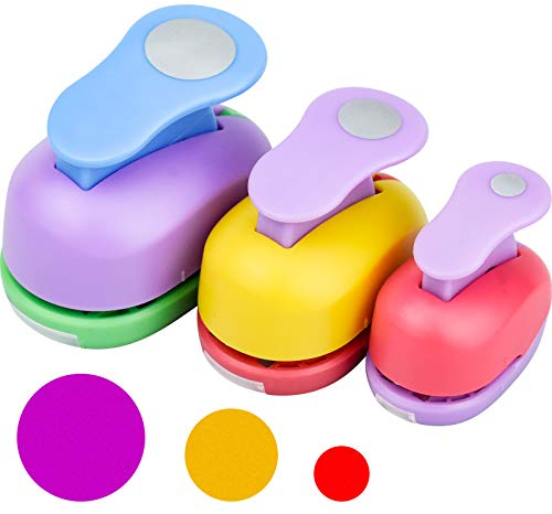 ZHENA 3 Pcs Perforatrices Rond à Motif, Mini Perforatrice à Papier Ronde 8mm 15mm 25mm pour DIY Scrapbooking Déco