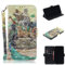 Nodigo für iPhone 5/5s/SE 2016 Leder Hülle Magnetisch Kickstand mit Kartenfach 360 Grad Tier Muster Motiv Lustig Design Silikon Hüllen Handyhülle Wallet Tasche Case Mädchen Damen - Tiger