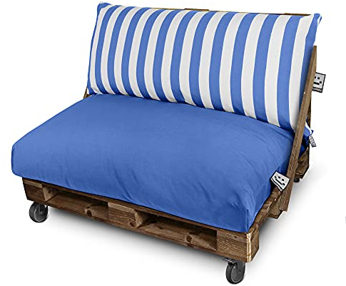 HAPPERS Palettenkissen Toldotex Set 120x80 + 120x45 Blau