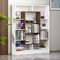 Homidea Venus Bücherregal - Standregal - Büroregal - Raumtieler für Wohnzimmer/Büro in modernem Design (Weiß/Nußbaum)