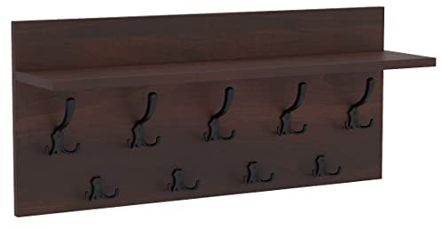 AKKE Mikon 40x80 | VERTI Garderobenpaneel Wandgarderobe Garderobe Wandpaneel Kleiderstange SCHWARZ | WALNUSS