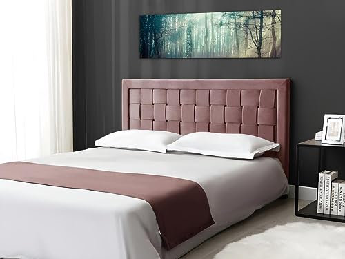 Vente-unique Jenna - Testiera da letto in velluto, 160 cm, colore: Rosa antico