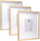 YiPinYin 11x14 Inch Wooden & white Two Tone Picture Frames Set of 3 With Double Mounts for A4 & 7x5 photo,Wooden & white Two Tone Boxed Gallery A4 Picture Frames 3 packs for Wallmounted.
