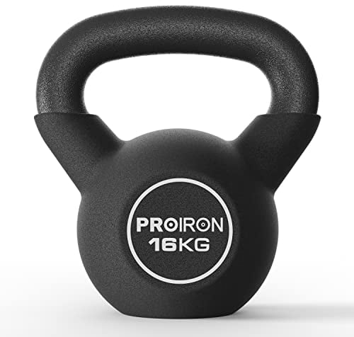 PROIRON Kettlebell, Kugelhantel mit hochwertiger Neoprene Coated, 16 kg | Bodenschonend | Schwunghantel Rundgewicht Neopren
