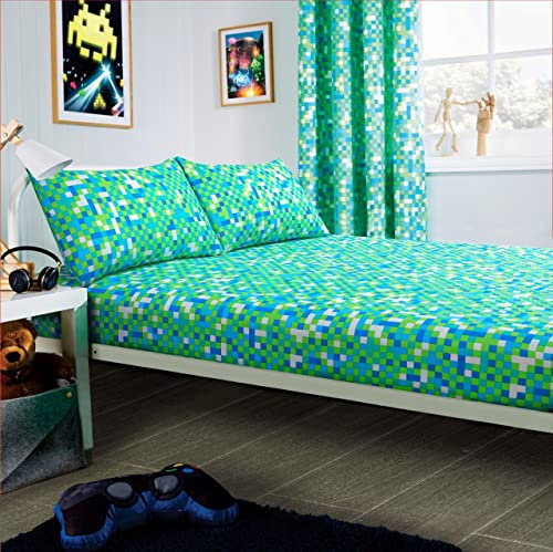 Olivia Rocco Gamer Duvet Cover Set Gamer Bedding Print Gaming Bed Set Video Games Pattern Broken Gamepad Duvet Cover Sets With Pillowcase For Kid Teens Boys (Double Fitted Sheet Set)