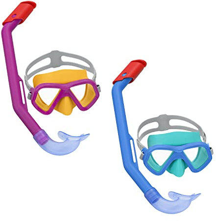 Occhialini da Snorkeling e Boccaglio per Bambini Bestway Azzurro Fucsia (1 Unità)