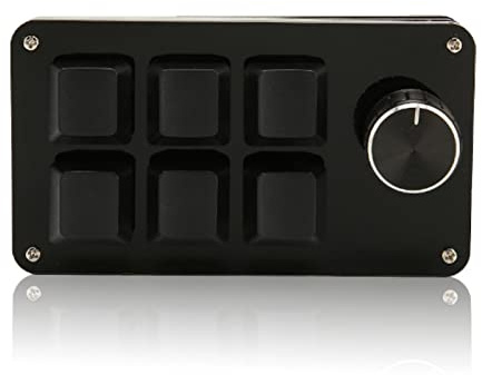 Hoopoocolor Mini Clavier À 6 Touches, Clavier Programmable USB Petit et Portable avec Bouton, Rétroéclairage RVB Plug and Play OSU Gaming Keyboard pour Les Médias de Musique de Bureau de Jeu