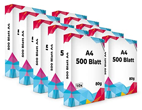 SPS Kopierpapier (5.000 Blatt, 80 g/m², DIN A4 Papier, weiß Druckerpapier) 10 pack