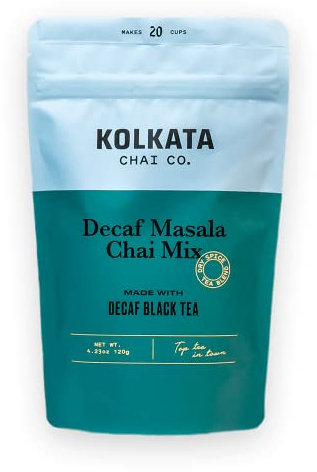Kolkata Chai Decaf Masala Chai mix, Makes 20 cups, Premium loose leaf tea and spice blend, All Natural, 4.23 oz