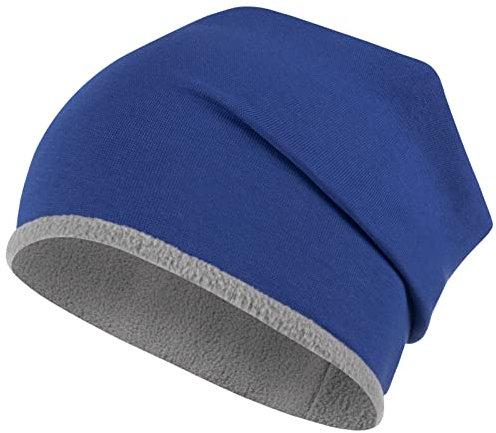 Smarilla Wintermütze Junge Kindermütze Beanie Fleece gefüttert, Größe: 50-52, Farbe: Royalblau