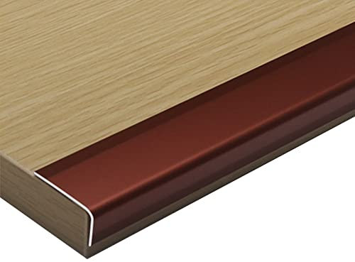 Verdickte L-förmige Schwellenleiste für Türleisten, Übergangsleiste von Fliese zu Laminatboden, einfach zu montierende, langlebige Kantenschutzleiste aus Aluminiumlegierung (Farbe: Rot)