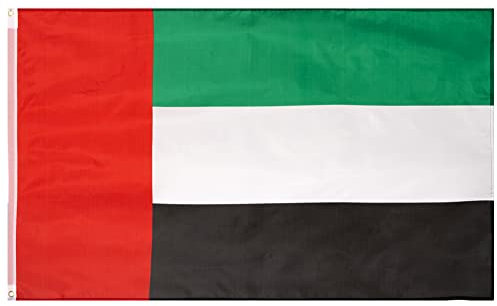MUWO Flagge Nations Together 90 x 150 cm Nationalmanschaften, doppelseitige Gartenflagge, wetterfeste Fanflagge, Fußballflagge Polyester Länderfagge Deutschland mit Ösen (Vereinigte Arabische Emirate)