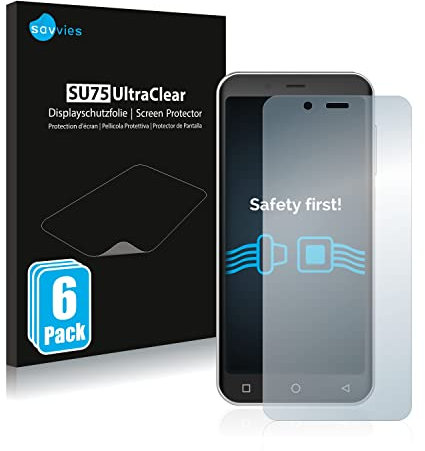 Savvies 6 Stück Schutzfolie für Peaq PSP400 Displayschutz-Folie Ultra-Transparent