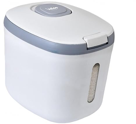 NIBHZ Kitchen Cereal Dispenser Rice Grain Dry Food Storage Container Rice Dispenser Rice Storage Dry Food Dispenser Grain Fruit Storage,Grey-15KG