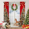 Yilinata Weihnachts-Fenstervorhang, Winter, Weihnachtsbaum-Druck, Vorhänge für Wohnzimmer, Glitzer, Bokhen, Lichterkette, Urlaubsdekoration, Stangentasche, Verdunkelungsvorhänge für Schlafzimmer,