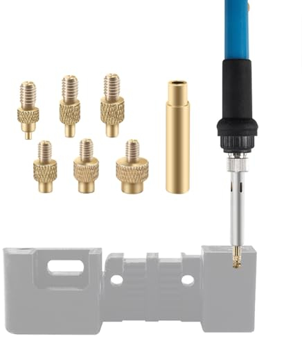 Ylinwtech 7Stück Voro 2.4 Heat Insert Messing Mutter Kit,M2 2.5 M3 M4 M5 M6 M8 Innengewinde Rändelmuttern Messing Einbettung Muttern für 3D-Drucker-Zubehör(Drucken Nicht Enthalten Lötkolben)