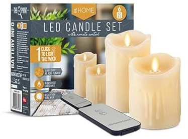 iN LED Candles Flickering – Electric Flameless Non Drip Dancing Candles with Remote – Battery Operated Candle Real Wax (Set of 2)