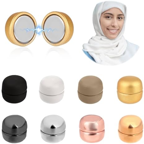 TIESOME 8 Pairs Beidseitig Hijab Magnet Stark,runden Hijab Magnetische Pins Hijab Brosche Magnetischer Hijab Clip Magnetbroschen für Hijabs Pullover Bluse Cardigan Kleider Schal(Farbe 3)
