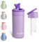 Exllena Insulated Water Bottles with Straw and Handle - 500ml - Leakproof - Creative and Practical Design, Stainless Steel Water Bottle for Hydration On-The-Go, Travel, School, Work, Sport...(Violet)