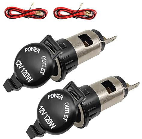 NOTISH - Enchufe para encendedor de cigarrillos, CC 12 V, enchufe para encendedor de cigarrillos, enchufe hembra de 12 voltios, con arnés de cableado, impermeable, adecuado para la mayoría de coches,