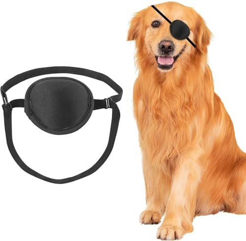 YeeBeny Cache-œil pour chien - Pour blessures oculaires après une chirurgie - Réglable - Doux - Couvrant les yeux de chiens - Noir - 1